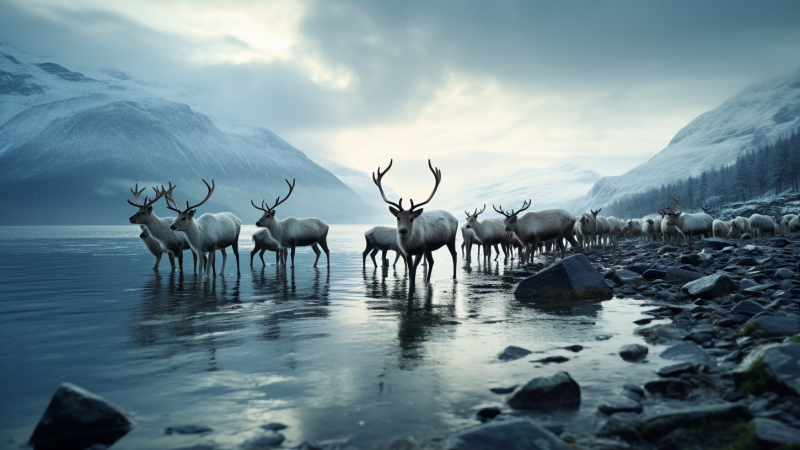 Krysser isbreer og fjorder: Norske reinsdyr migrerer for vinteren