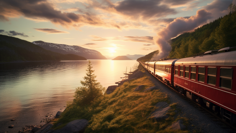 En magisk reise gjennom Norges naturskjønnhet: Med tog under midnattssolen
