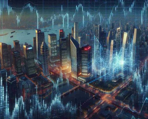 A high-definition realistic depiction of financial market instability. Display a stock market as being in turmoil with financial charts showing a downward trend in stocks. Illustrate a visible sign referred to as 'Nifty' nearing a critical, unspecified level. Indicate an aura of uncertainty about what the future holds for the market.